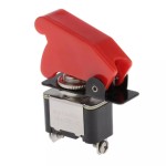 Metallic switch for vehicles, ON and OFF, matte red plastic cover